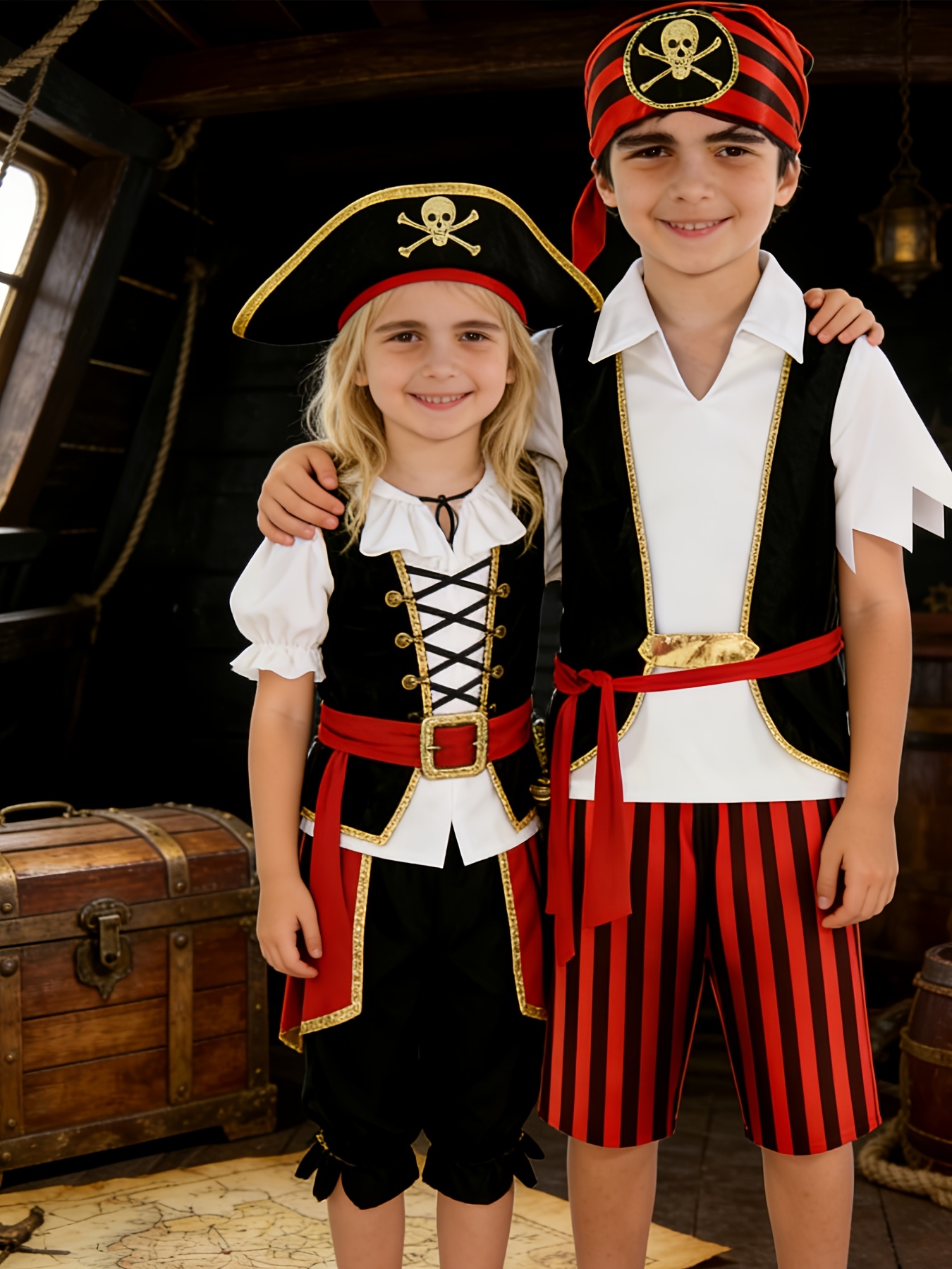 Boys' Pirate 4pc Costume Set for Halloween & Parties